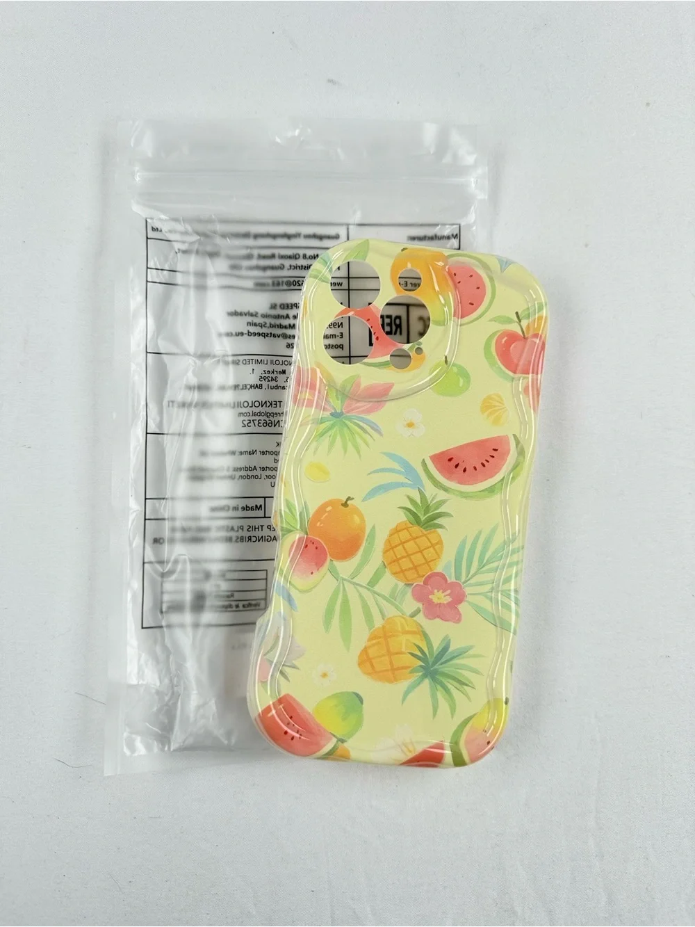 SHEIN Yellow Tropical Fruit Pattern Phone Case for IPhone 16 Pro Max